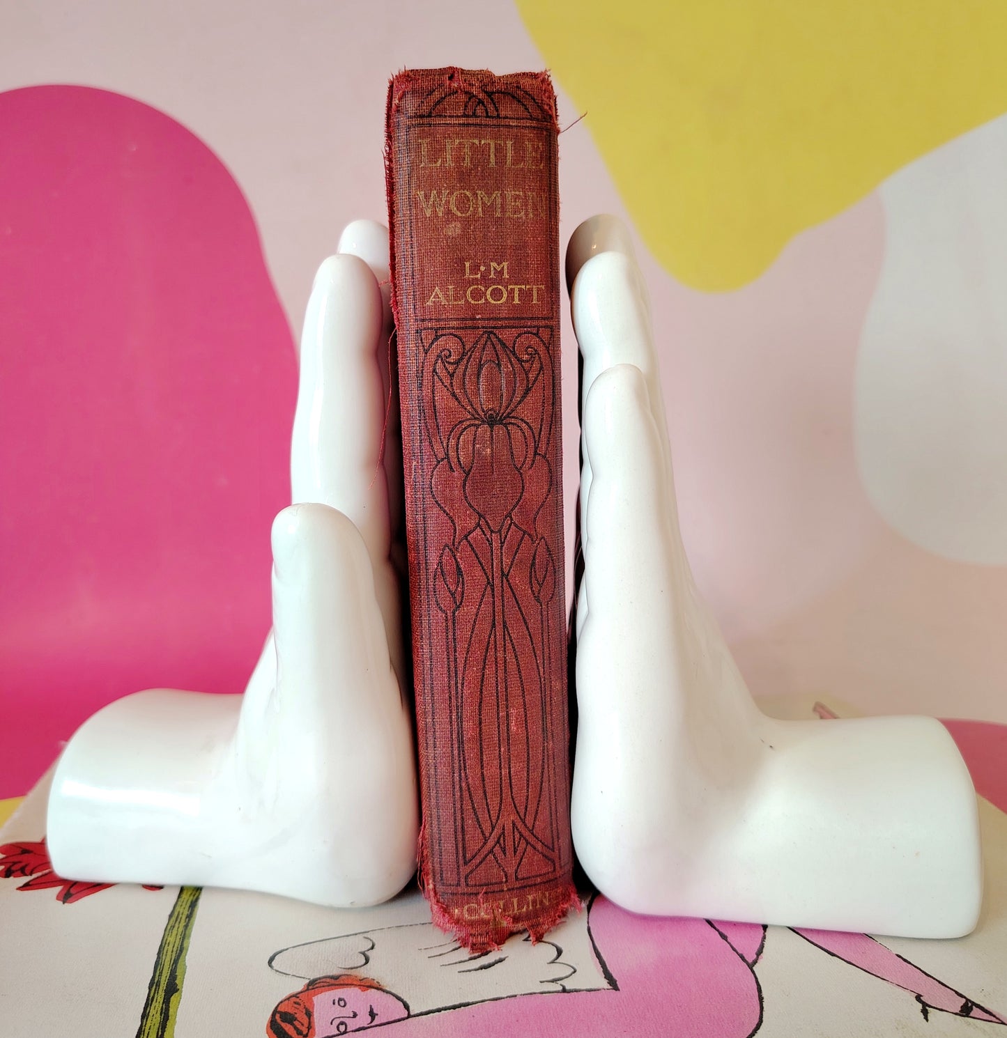 Pair of Vintage Ceramic Hand Bookends