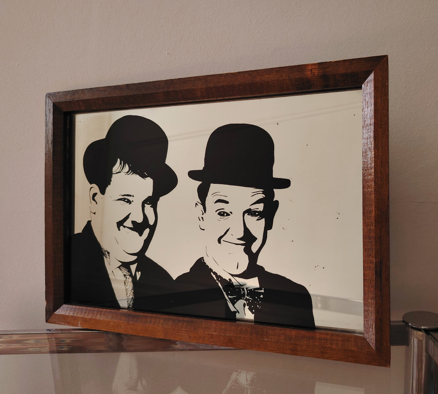 Vintage Laurel and Hardy Picture Mirror