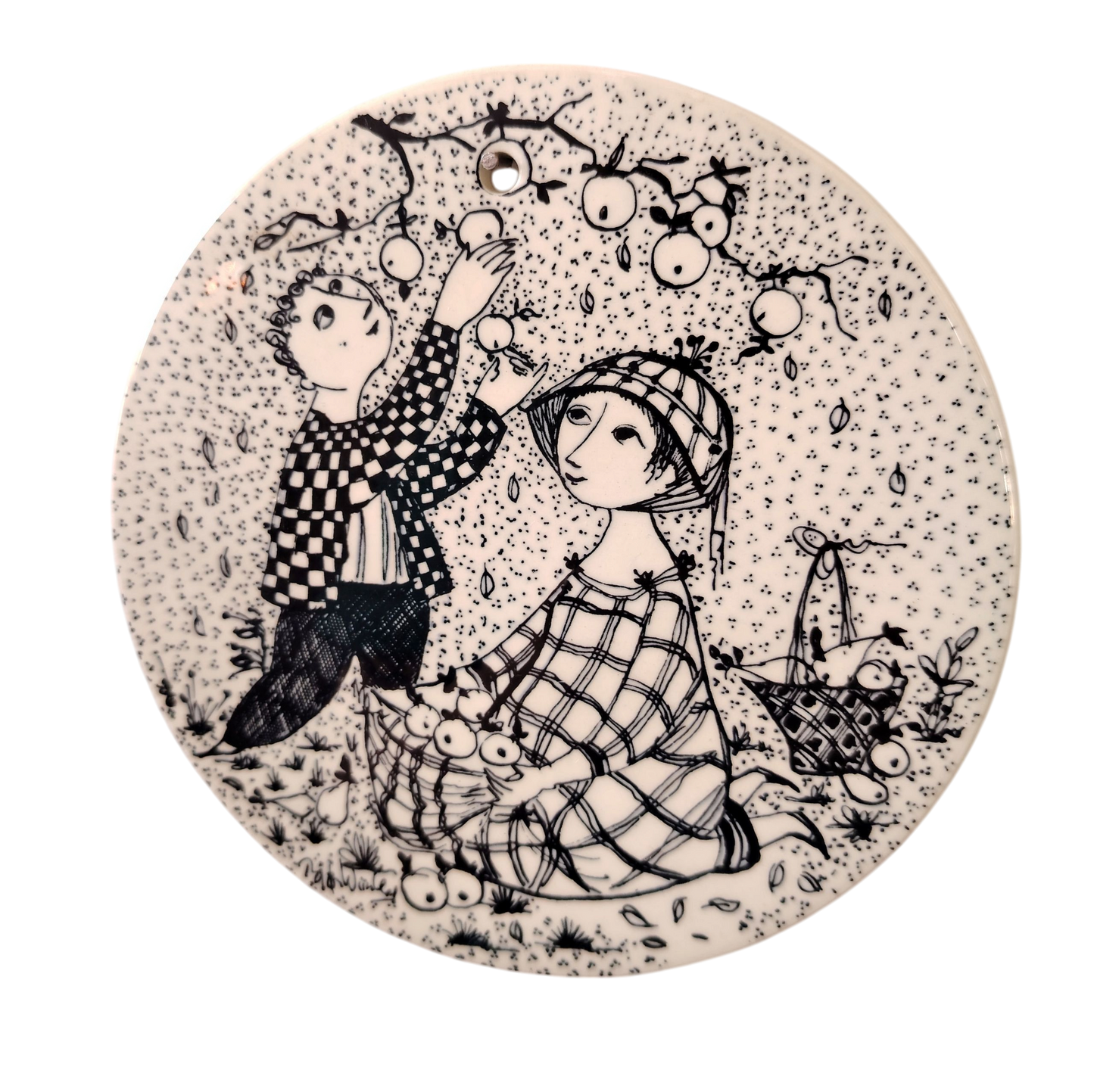 Bjorn Wiinblad wall plaque/ October plate designed for Nymolle Denmark.