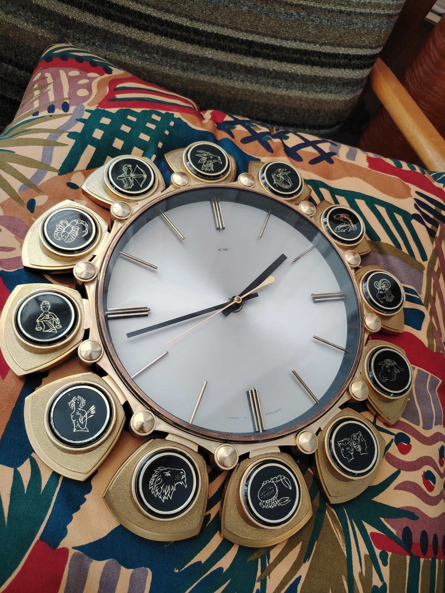 Vintage Mid Century Quartz Horoscope Clock