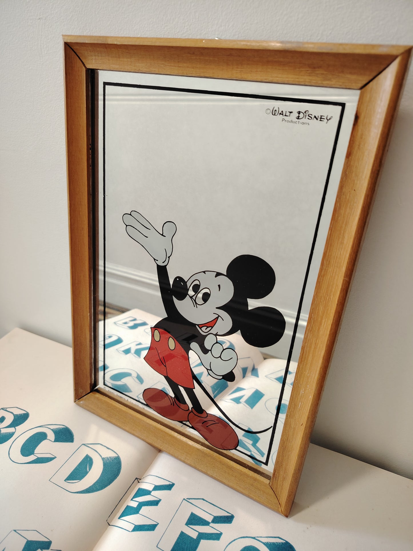 Vintage 1970's Mickey Mouse Picture Mirror