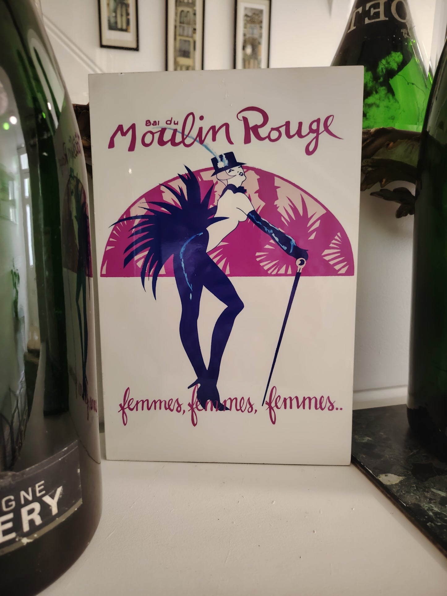 Vintage 80's Moulin Rouge Deco Style Wall Plaque
