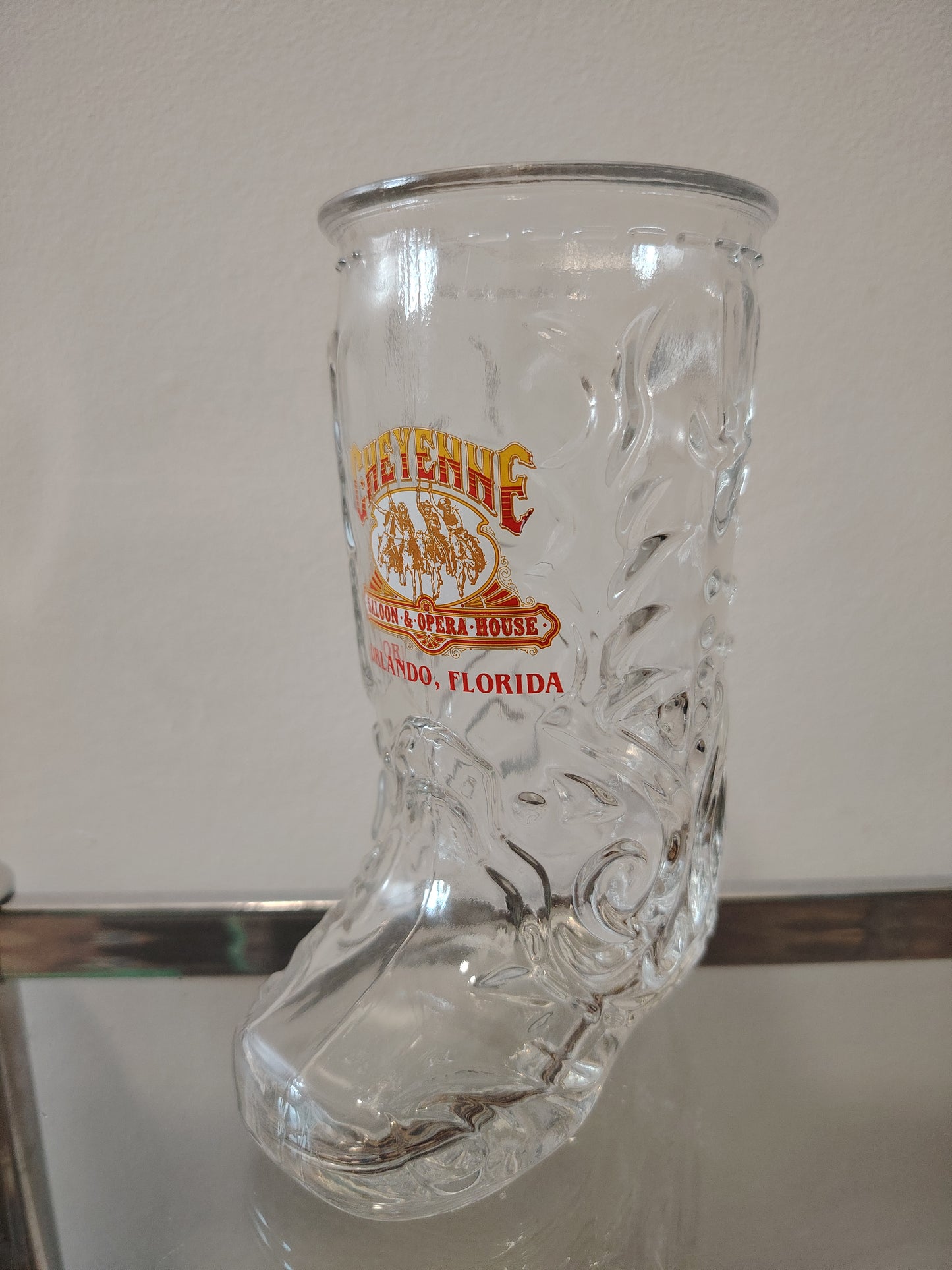 Vintage 80's Cheyenne Saloon Cowboy Boot Glass