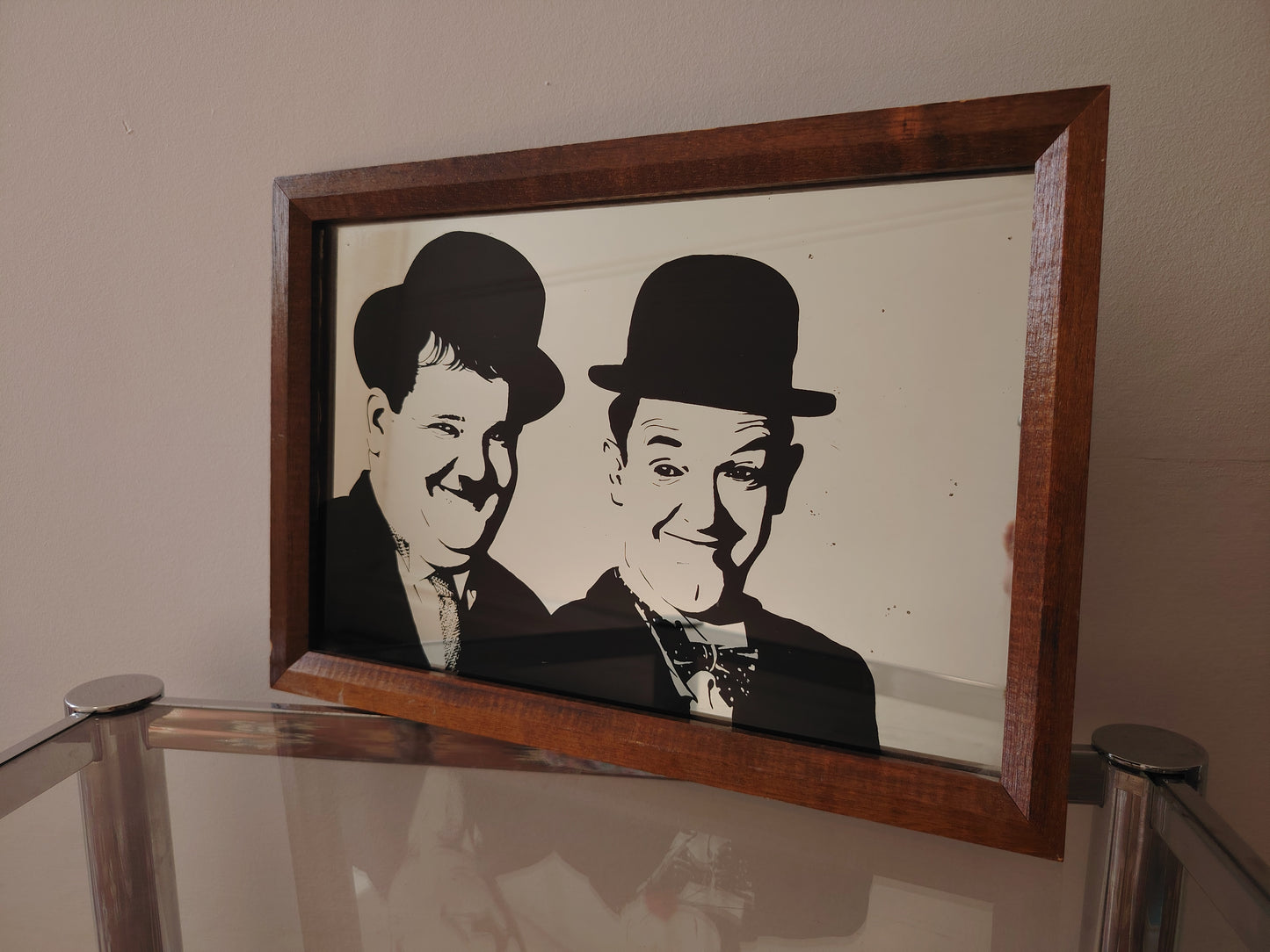 Vintage Laurel and Hardy Picture Mirror