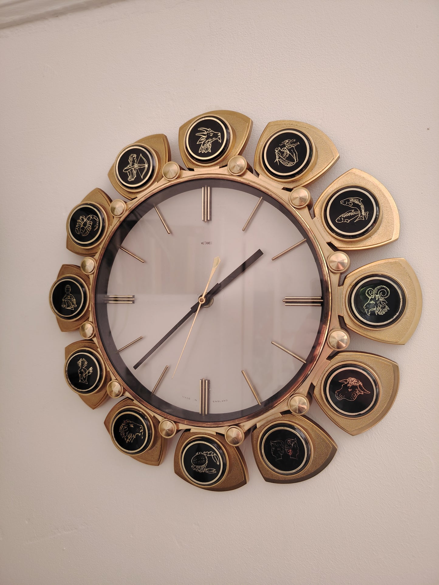 Vintage Mid Century Quartz Horoscope Clock