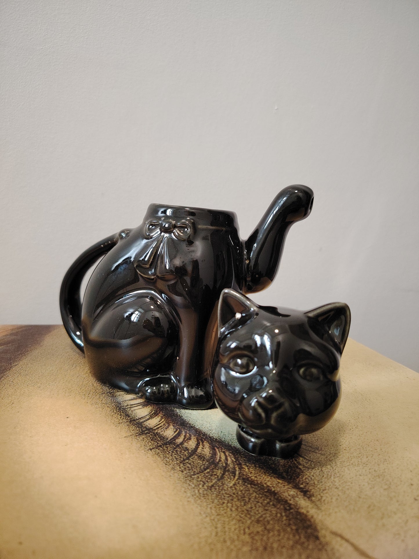 Vintage Black Cat Teapot