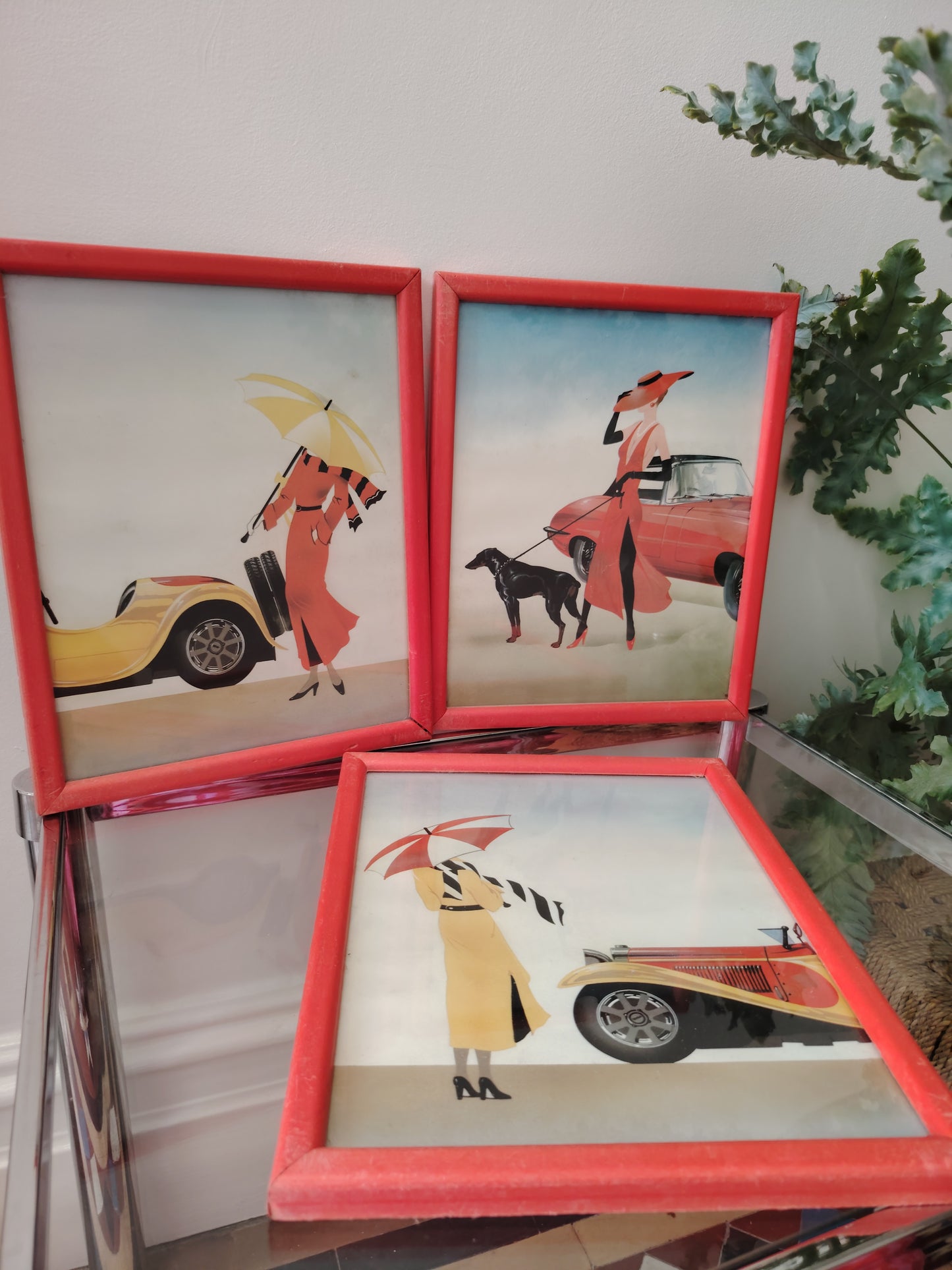 Trio of Vintage 80's Framed Art Prints