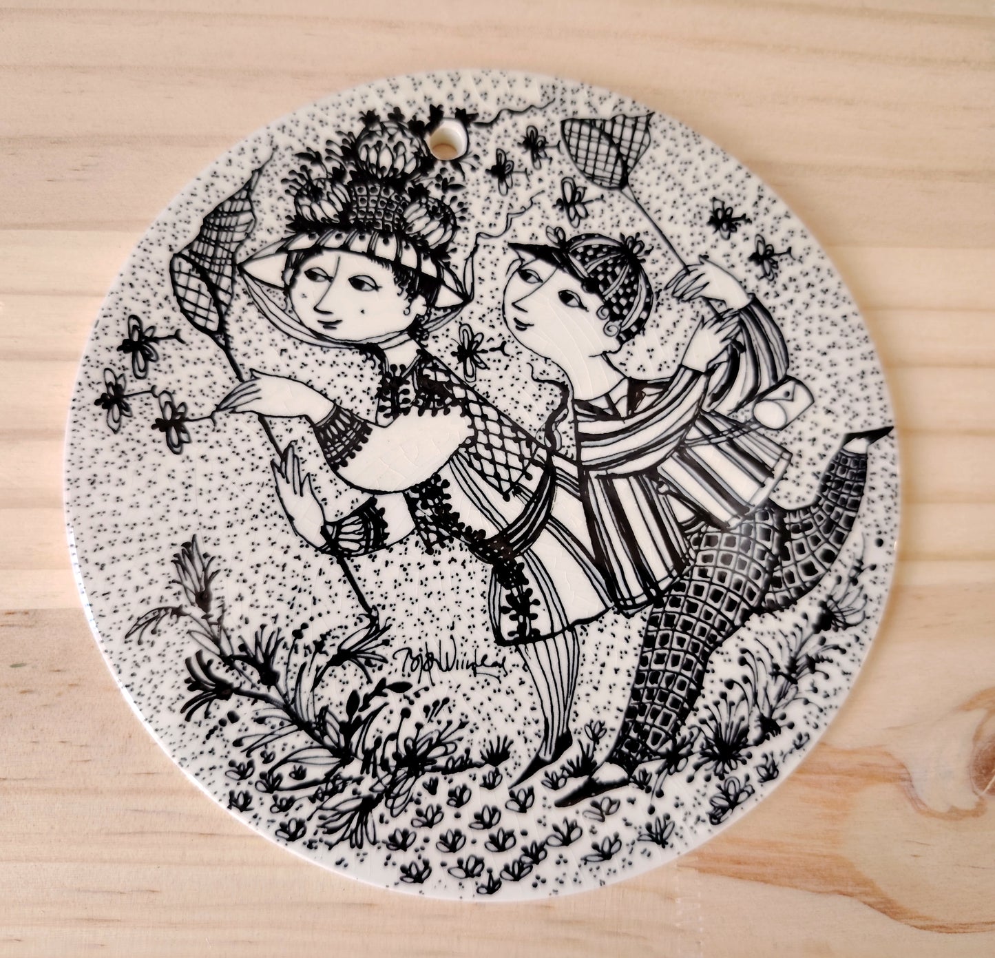 Bjorn Wiinblad wall plaque/ August plate designed for Nymolle Denmark.