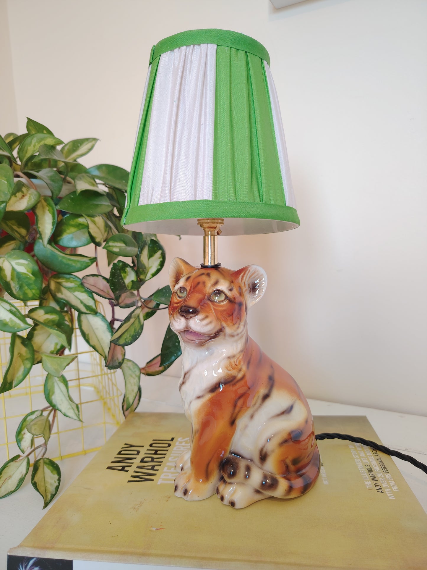 Upcycled Mid-Century Small Tiger Cub Lamp