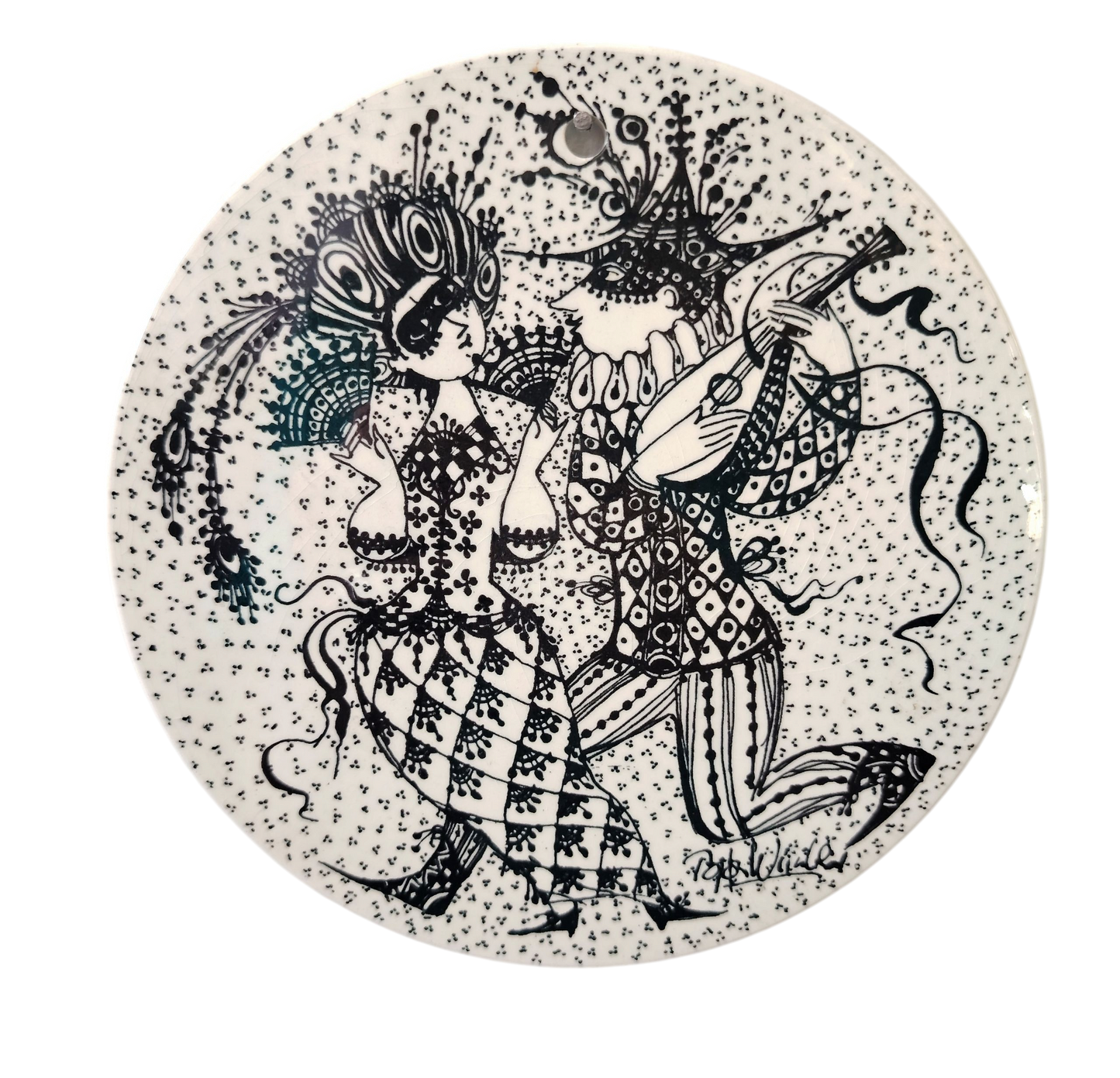 Bjorn Wiinblad wall plaque/ February plate designed for Nymolle Denmark.