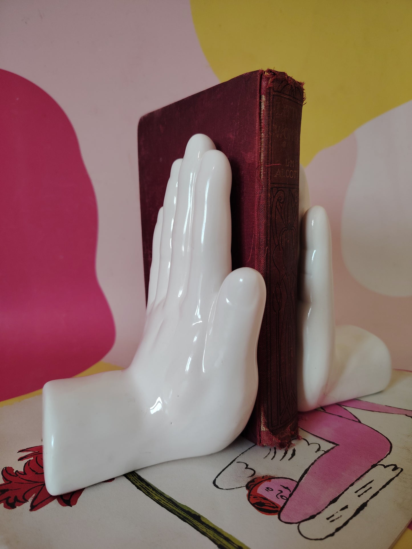 Pair of Vintage Ceramic Hand Bookends