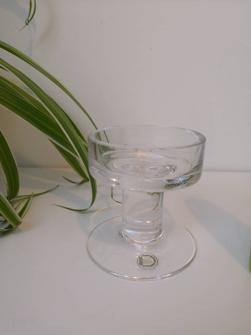 Retro Dartington Glass Candle Holder