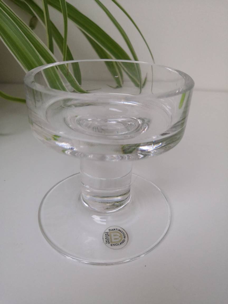 Retro Dartington Glass Candle Holder