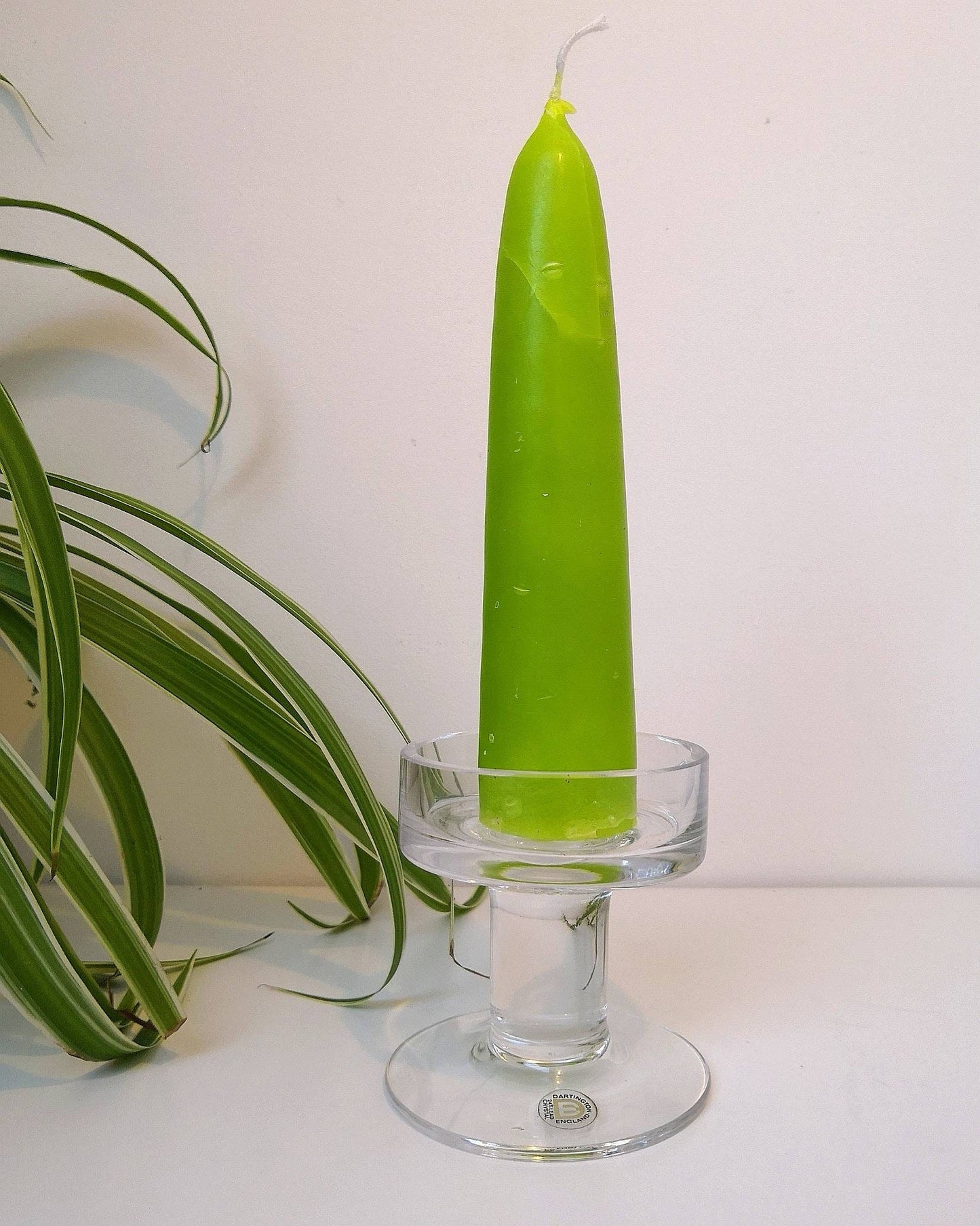 Retro Dartington Glass Candle Holder