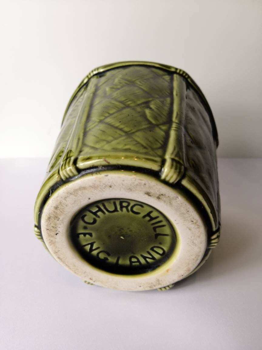 Churchill England Green Bamboo Design Plant Pot