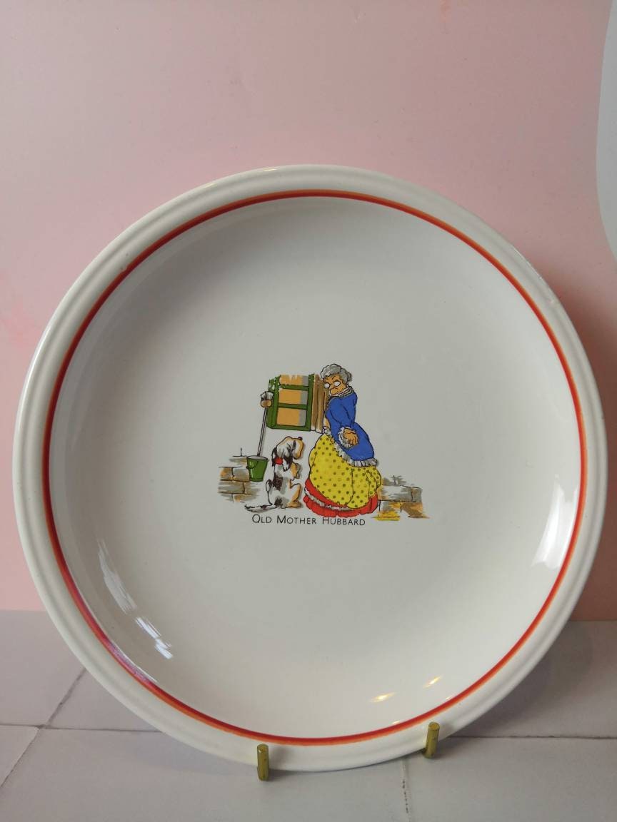 Vintage 50's Nursery Rhymes Nursery Ware Bowl and Plate set.