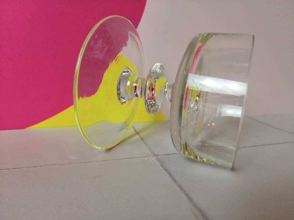 Vintage Mid Century Modern Glass Candle Holder