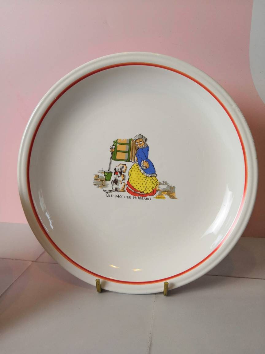 Vintage 50's Nursery Rhymes Nursery Ware Bowl and Plate set.