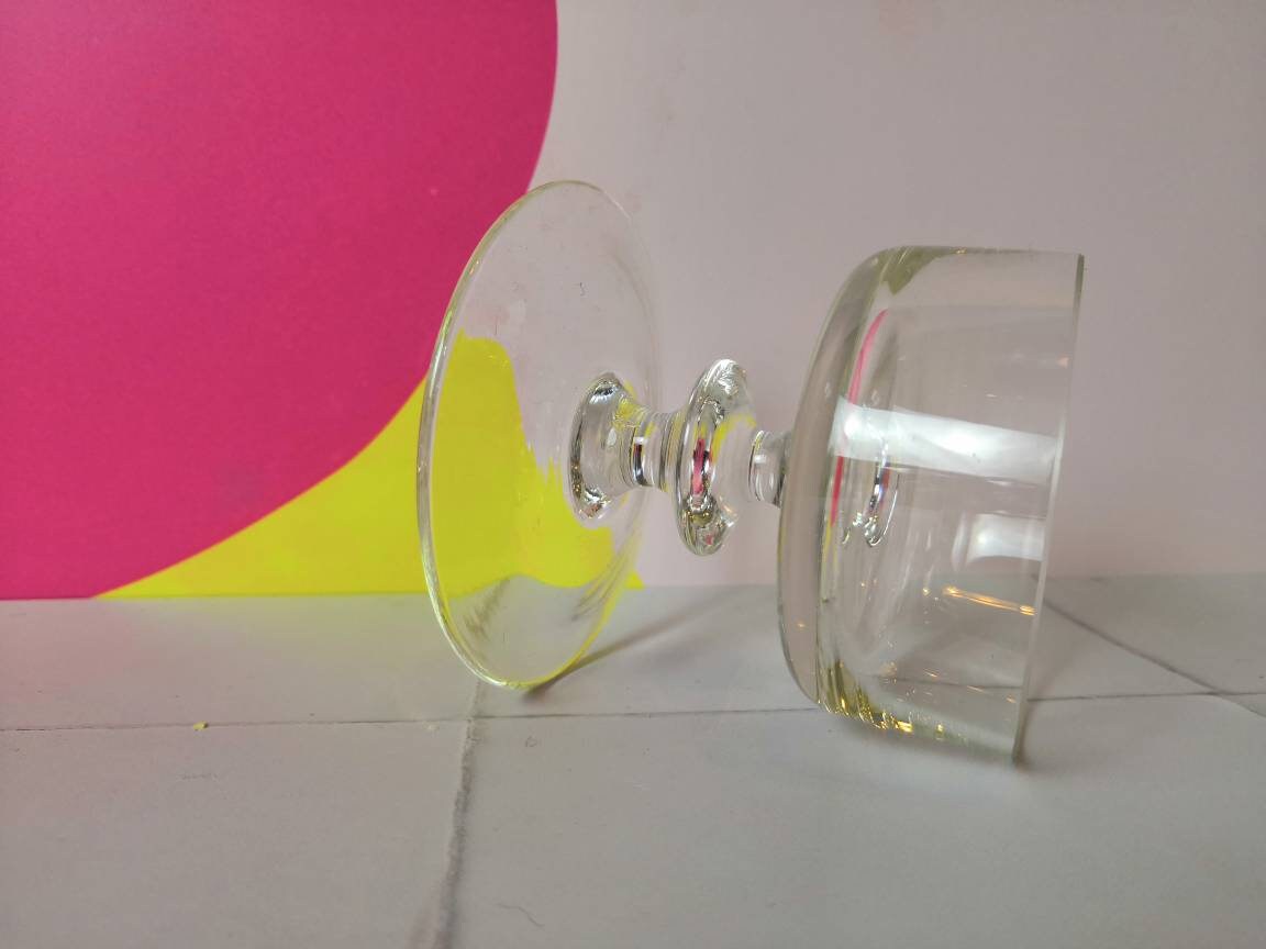 Vintage Mid Century Modern Glass Candle Holder