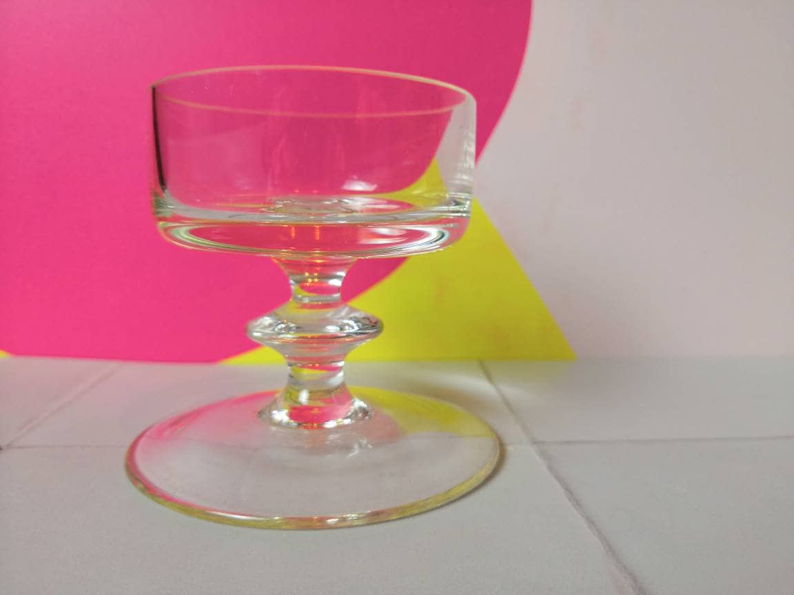 Vintage Mid Century Modern Glass Candle Holder