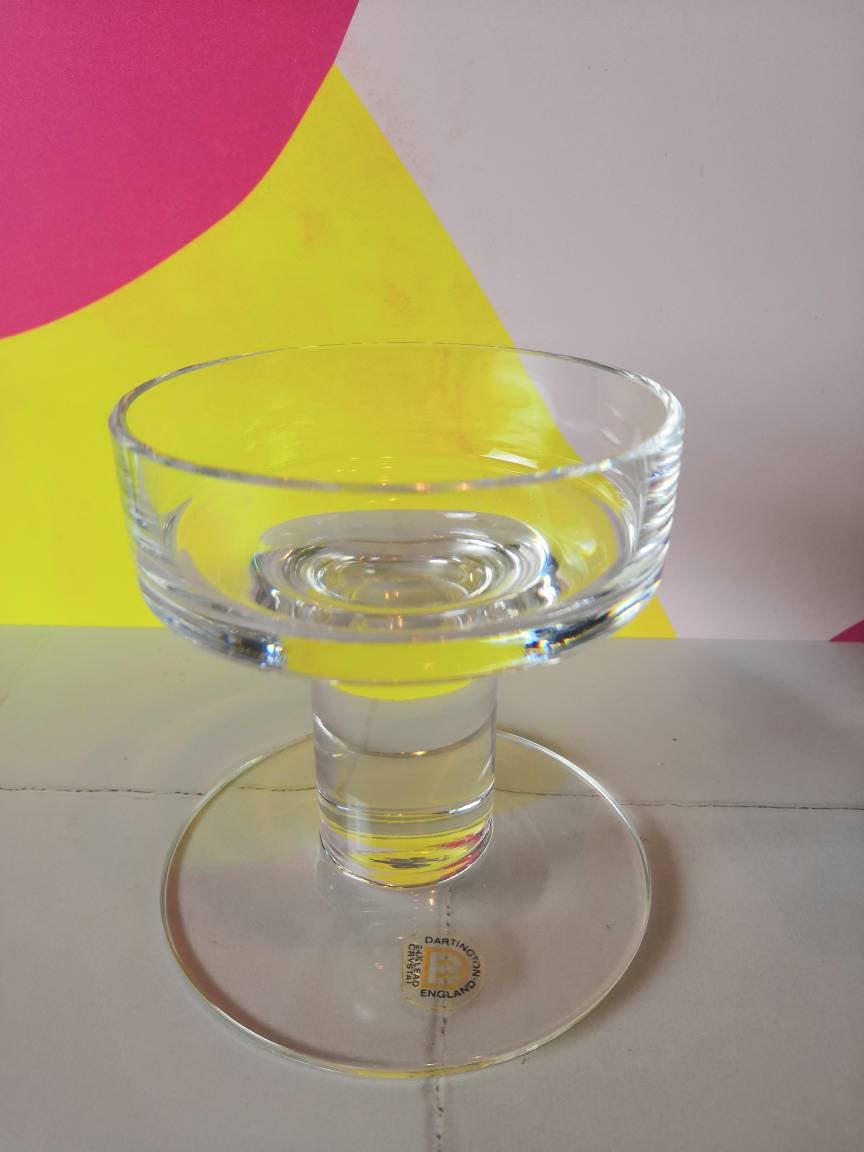 Large vintage Dartington Glass Candle Holder