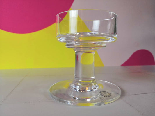 Retro Dartington Glass Candle Holder