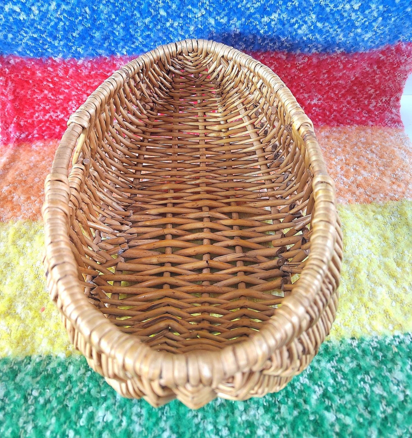 Vintage Oval Shaped Wicker Basket