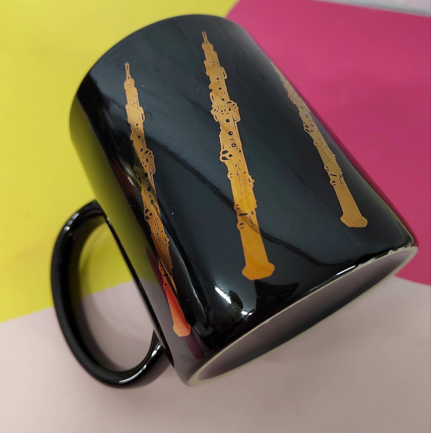 2001 Albert Elovitz 22kt Gold Plated Flute design Mug