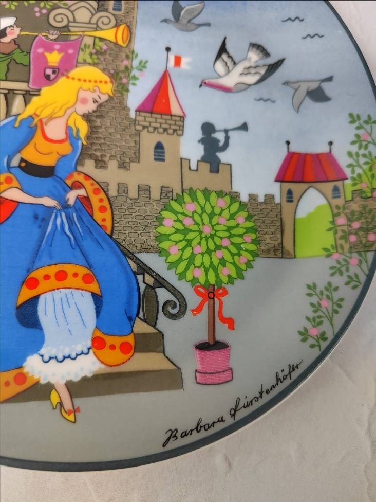 1980's vintage Barbara Furstenhofer "Cinderella" Fairy Tale Plate