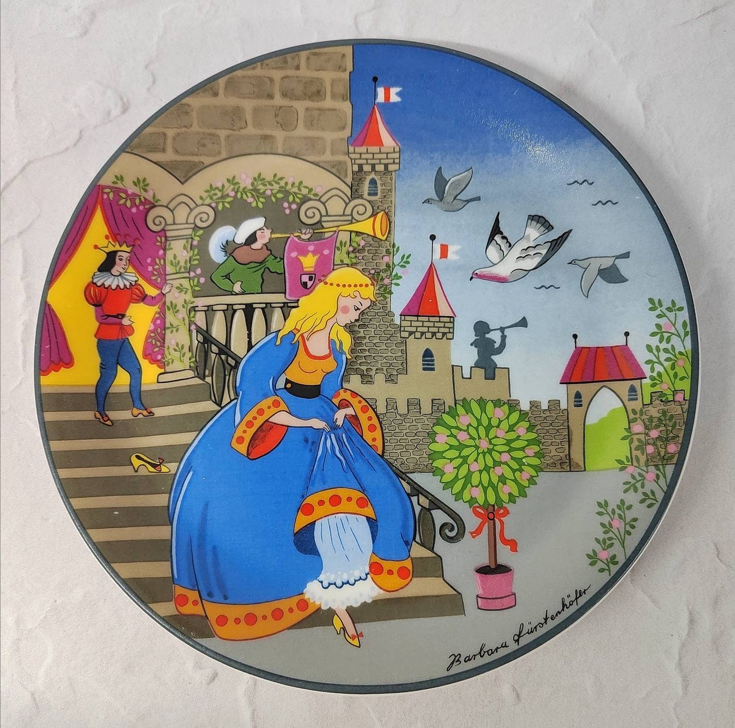 1980's vintage Barbara Furstenhofer "Cinderella" Fairy Tale Plate
