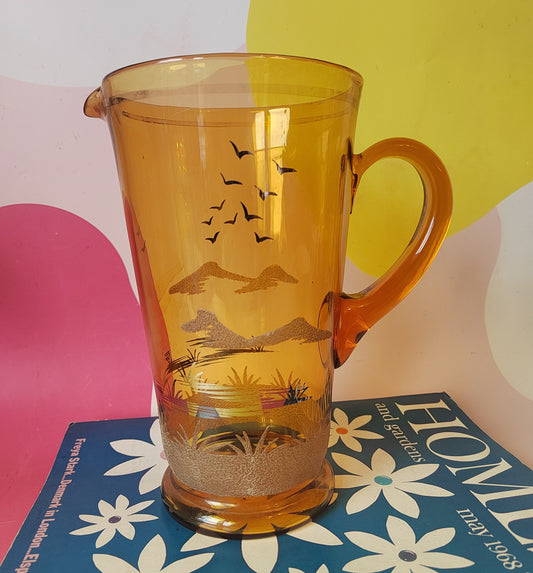 Vintage Amber Glass Jug