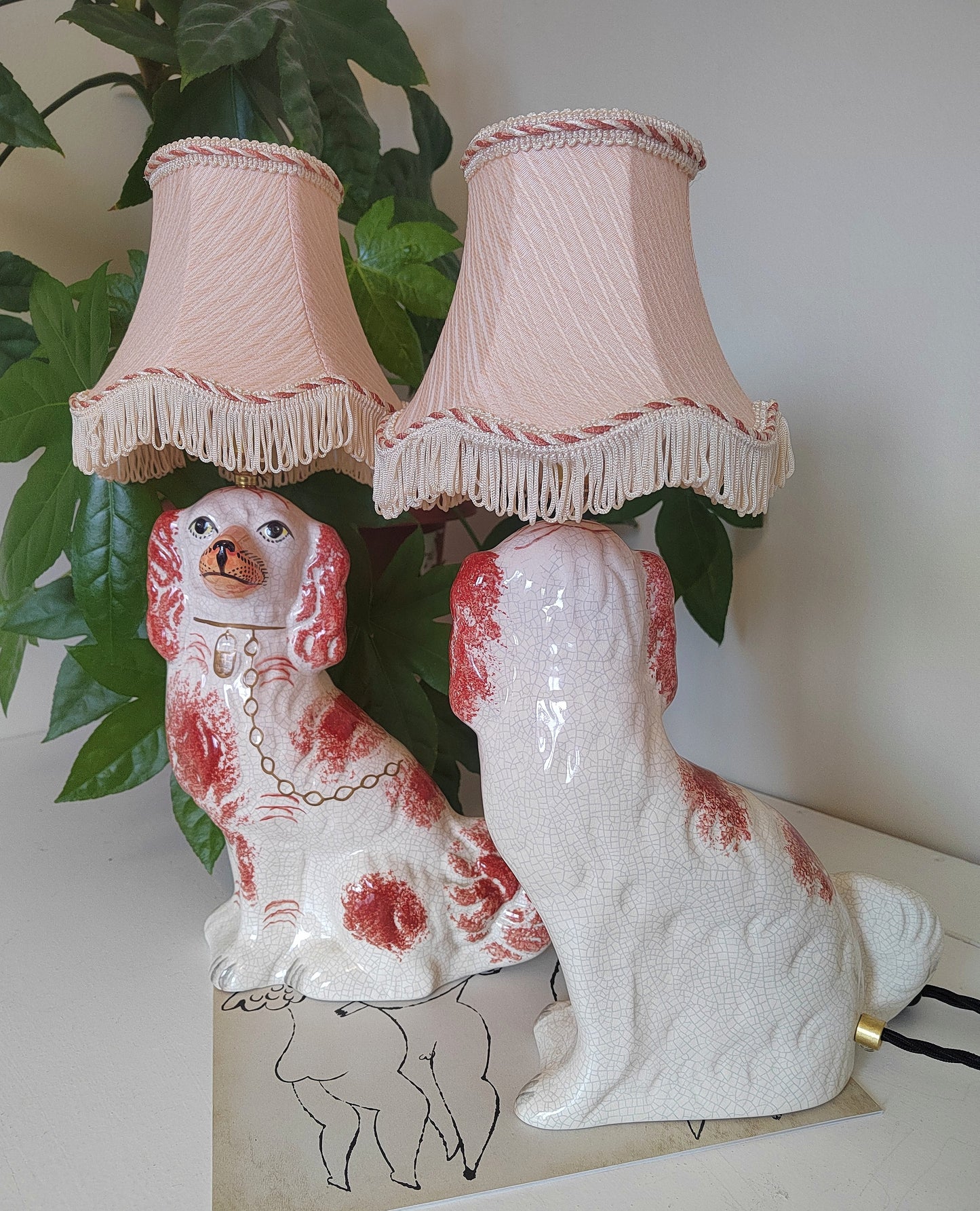 Vintage Staffordshire Wally Dog upcycled lamp