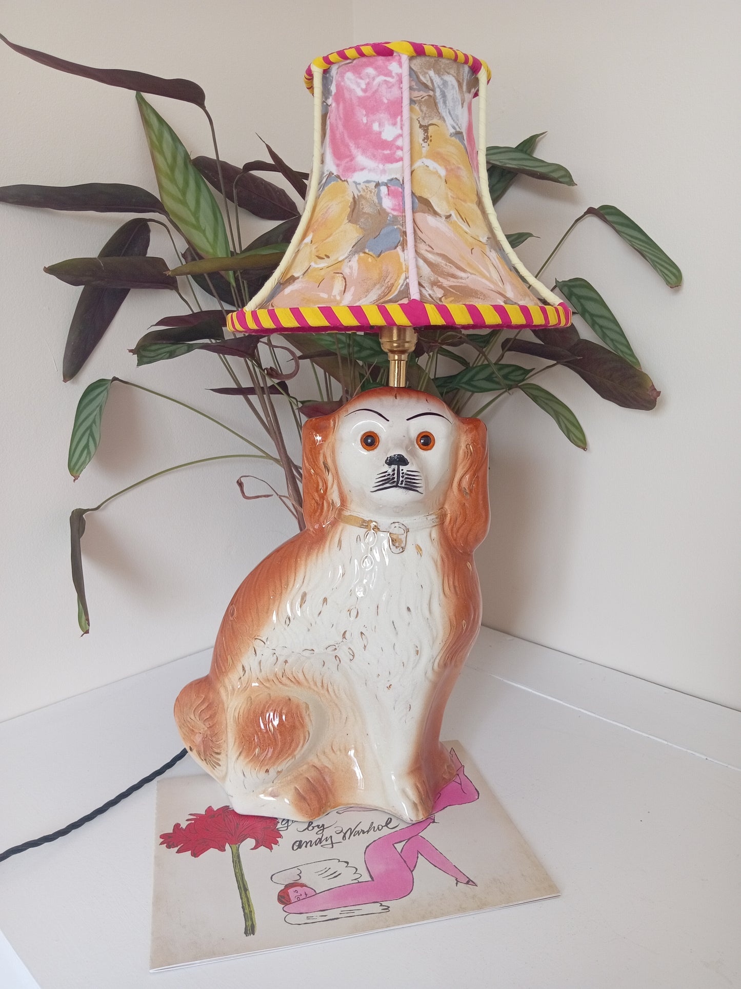 Upcycled large vintage Wally Dog lamp