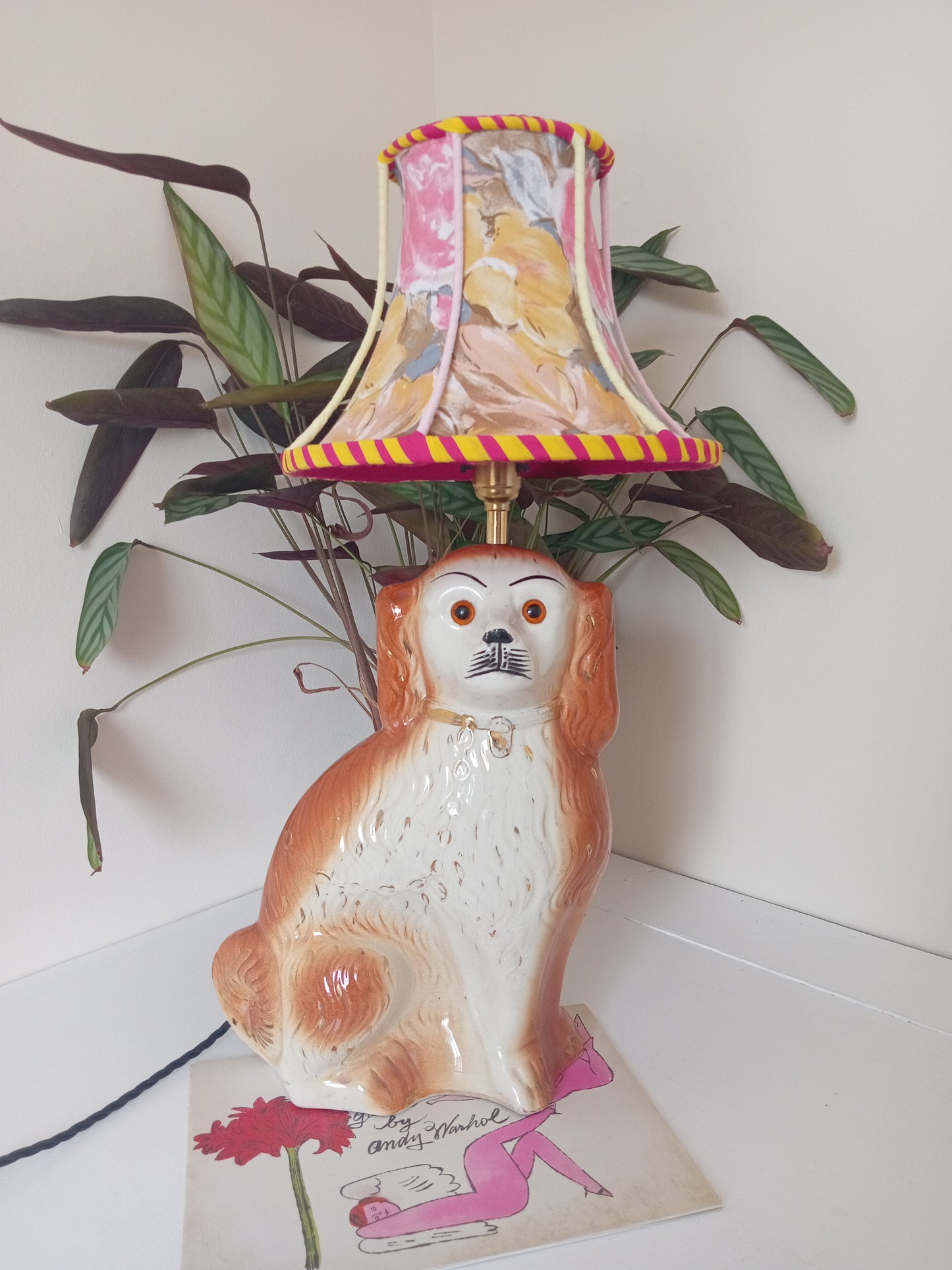 Upcycled large vintage Wally Dog lamp