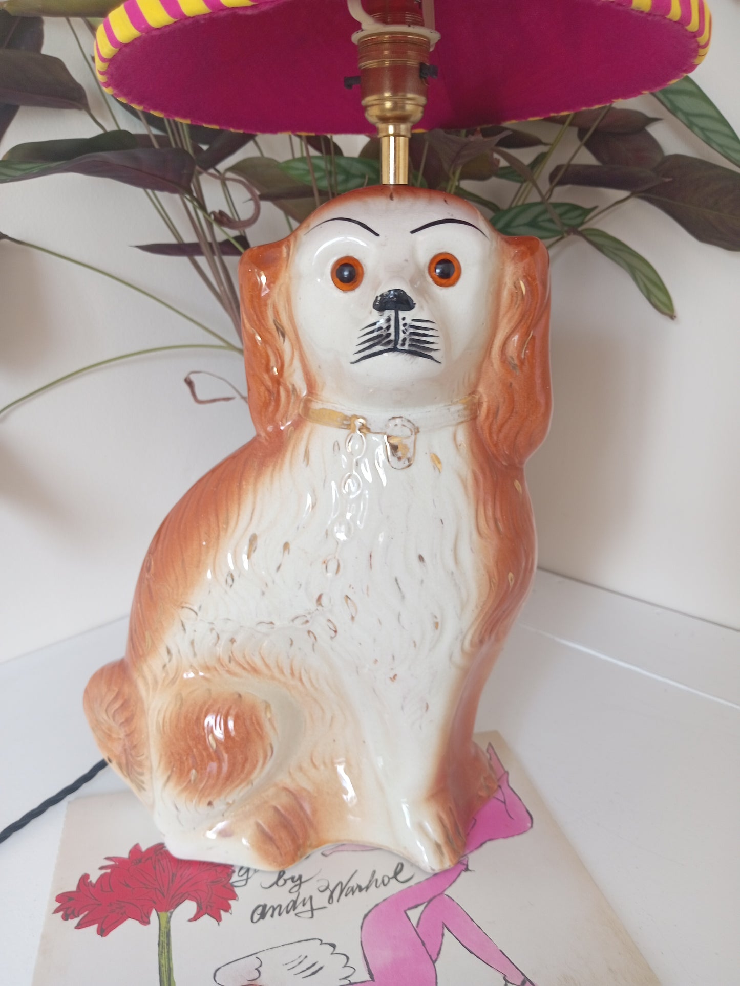 Upcycled large vintage Wally Dog lamp