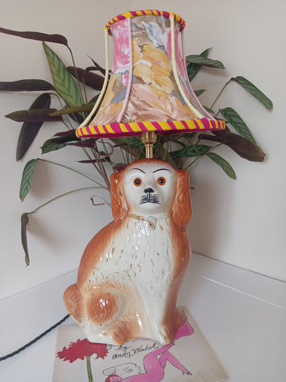 Upcycled large vintage Wally Dog lamp