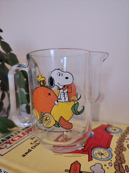 Vintage Snoopy Glass Jug