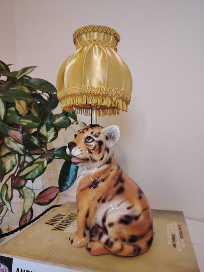 Upcycled Mid-Century Small Tiger Cub Lamp
