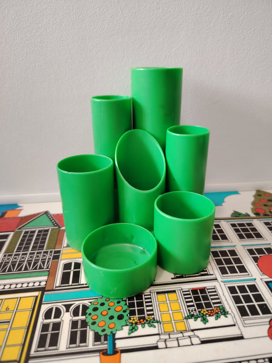 Vintage 80's Green Plastic Helix Desk Tidy