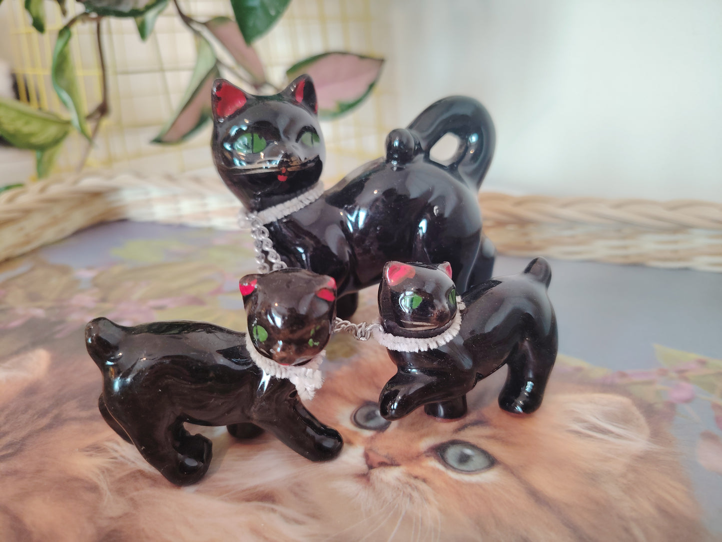 Vintage Lucky Cat and Kittens