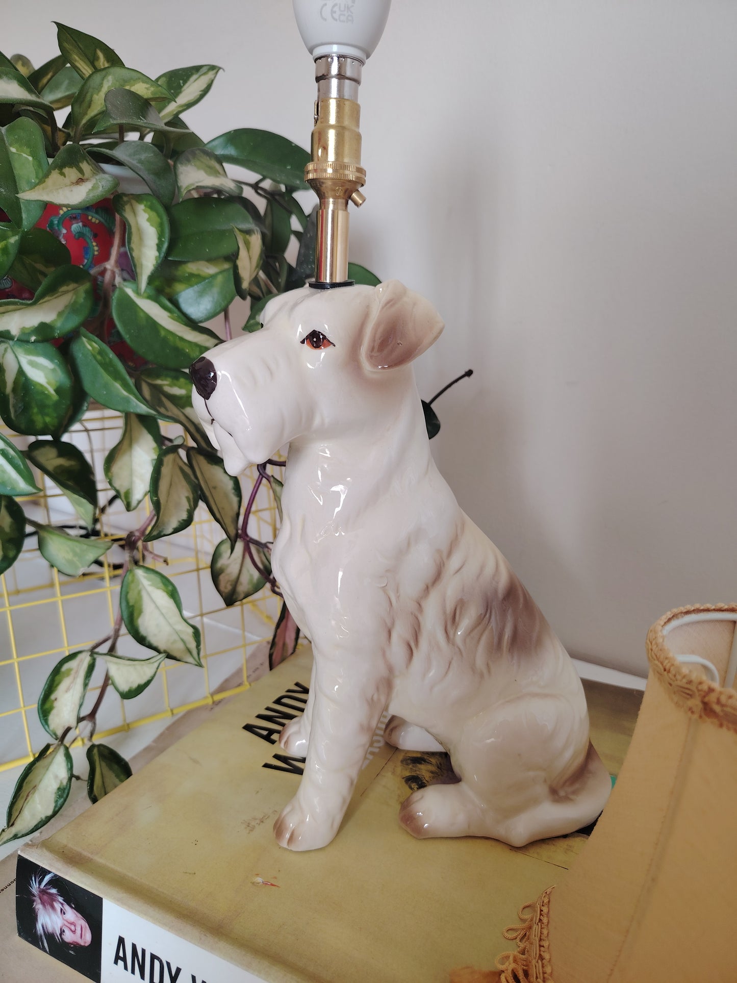 Vintage Upcycled Terrier Lamp