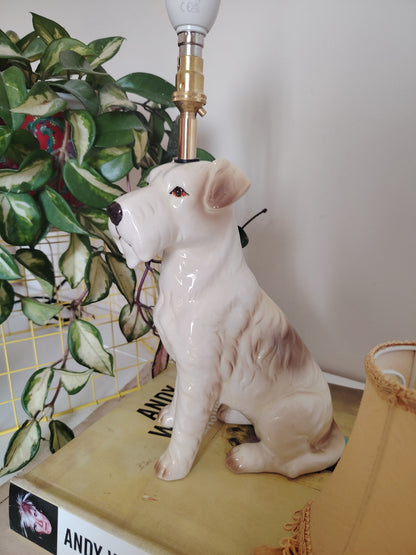 Vintage Upcycled Terrier Lamp