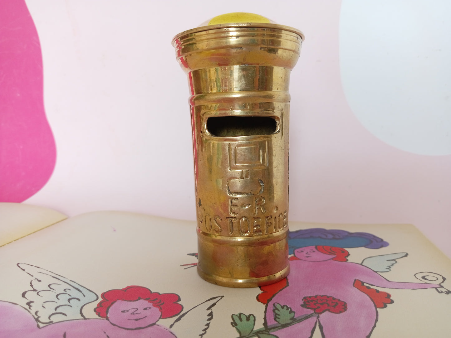 Vintage Solid Brass Post Box Money Box