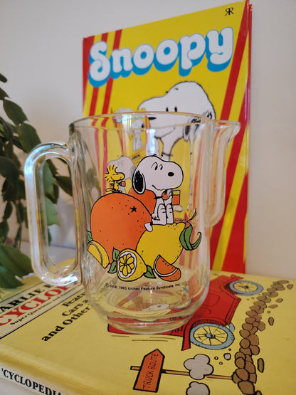 Vintage Snoopy Glass Jug