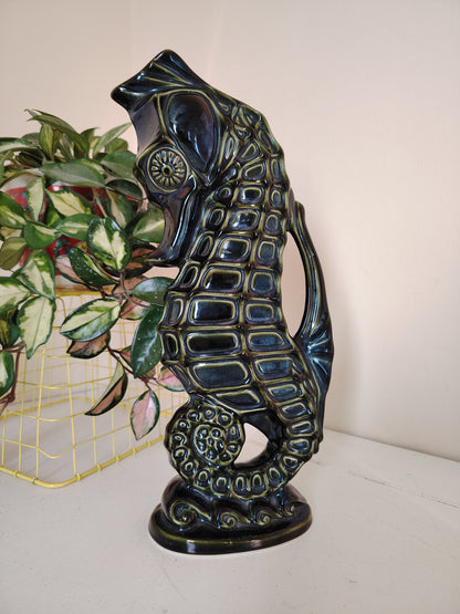 Rare Large Vintage Seahorse Glug Jug by Fosters Pottery
