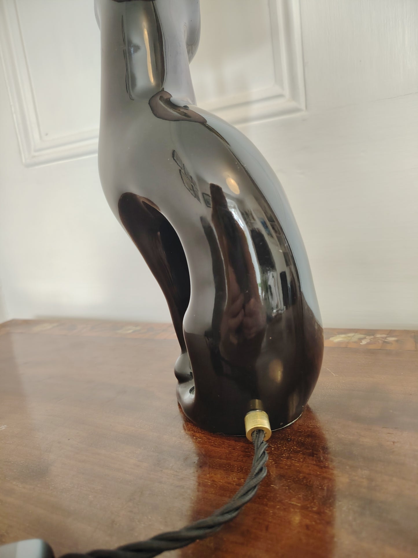 Vintage Upcycled Black Cat Lamp ❤️🐈‍⬛