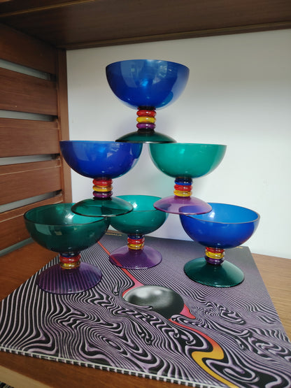 Set of 6 Guzinni Italy Acrylic Coupes