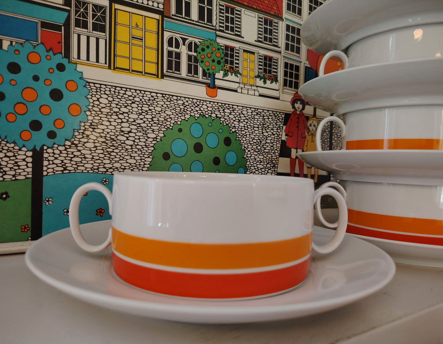 Set of 5 Mid Century Soup bowls by Thomas Germany