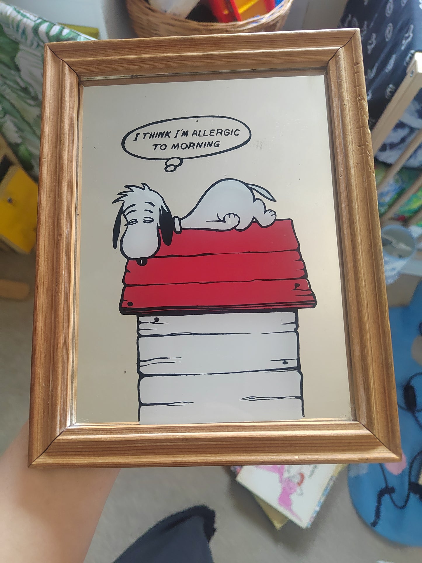 Vintage Snoopy Allergic to Morning Mirror