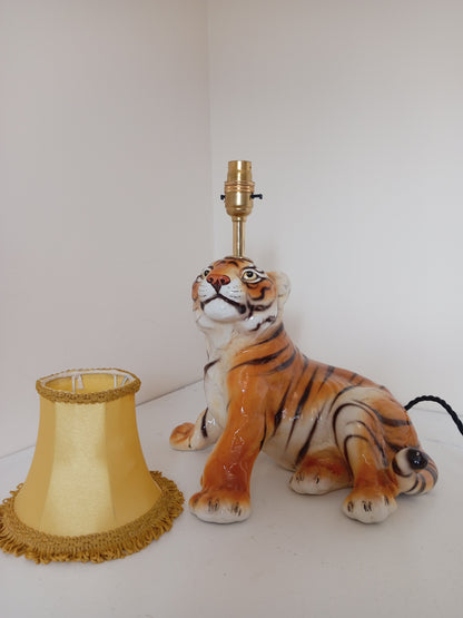 Upcycled Tiger Cub lamp